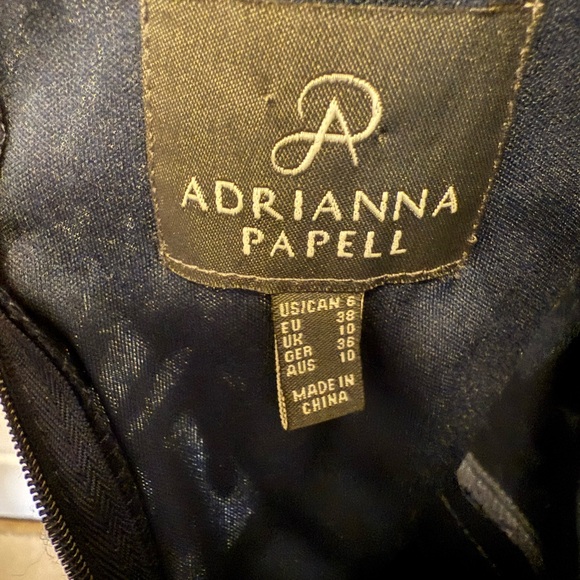 Adrianna Papell Elegant Lace Overlay Dress - Dusty Blue - Picture 3 of 5